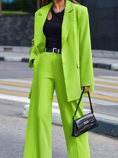 

Shawl Collar Plain Urban Regular Fit Blazer, Green, Blazers