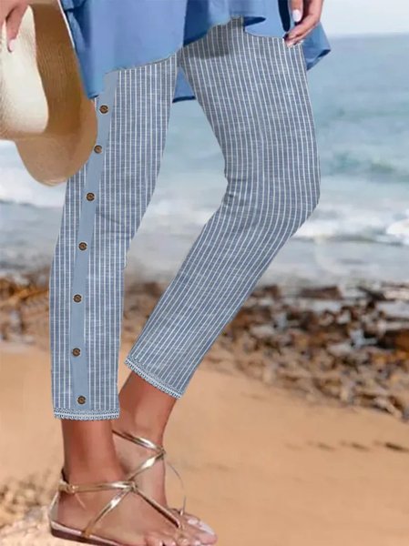 

Casual Lace Striped Tight Legging, Stripe, Leggings