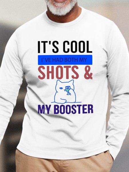 

Men's Sarcastic Humor Long Sleeve T-shirt Cotton Casual Crew Neck Long Sleeve T-Shirt, White, Long Sleeves