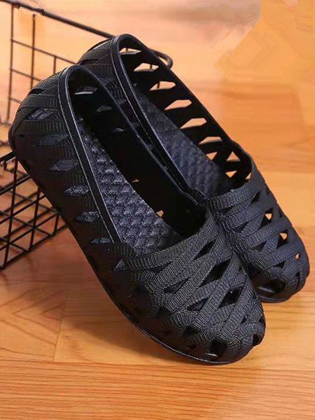 

Women's Waterproof Hollow Out Beach Slip On Shoes, Black, Flats