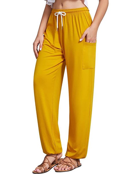 

Abstract Jersey Loose Boho Pants, Yellow, Pants