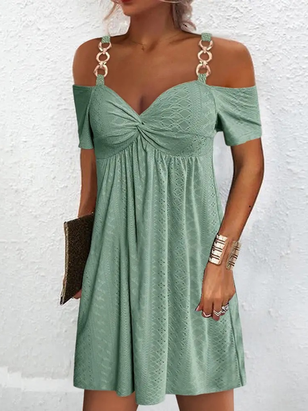 

Casual Regular Fit Plain Dress, Green, Dresses