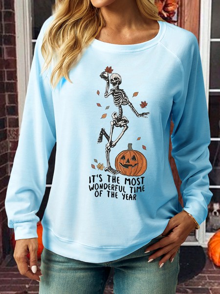 

Women's It's the Most Wonderful Time of the Year Casual Regular Fit Sweatshirt, Light blue, Hoodies&Sweatshirts