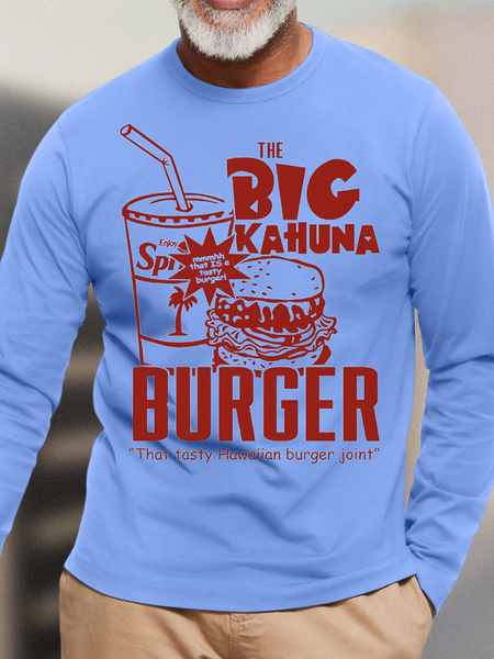 

Men's T Shirt Casual Regular Fit Text Letters Long Sleeve T-Shirt, Light blue, Long Sleeves