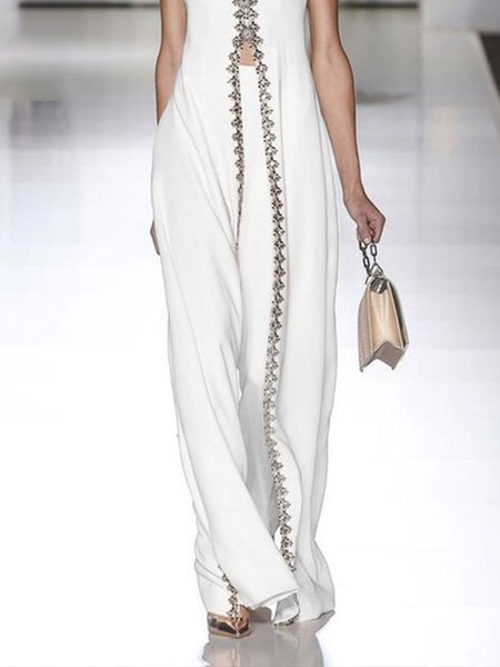 

Daily Regular Fit Plain Elegant Fashion Pants, Off white, Pants