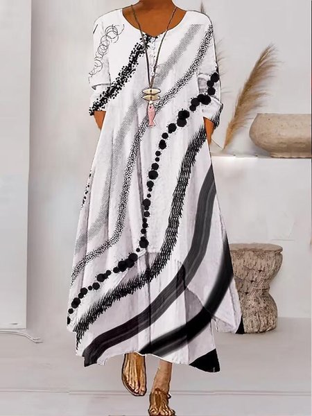 

Geometric Loose Casual Dress With No, Color8, Dresses