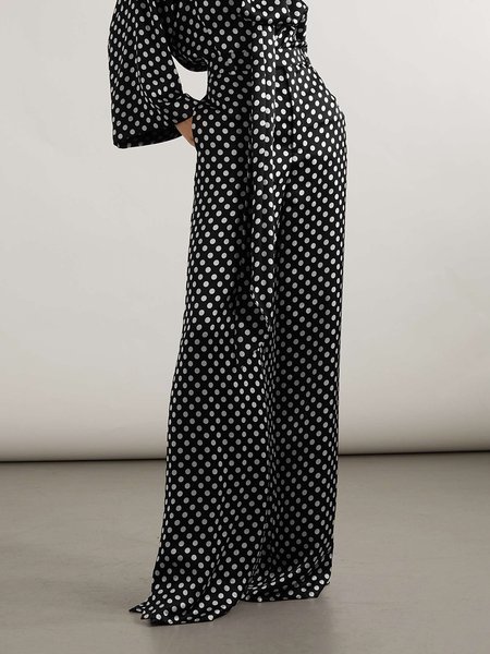 

Urban Loose Polka Dots Fashion Pants, Black-white, Pants