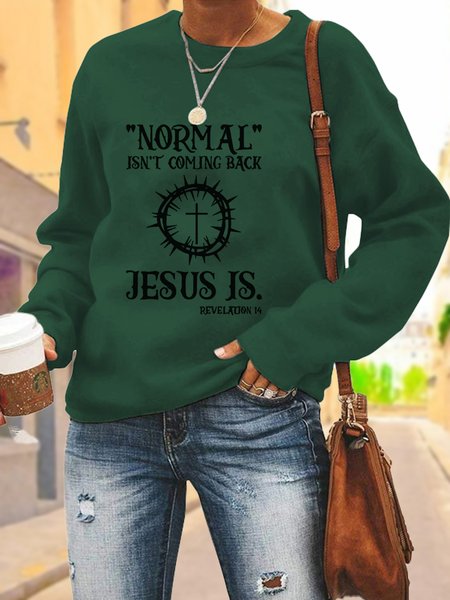 

Casual Crew Neck Loose Sweatshirt, Green, Sweatshirts & Hoodies