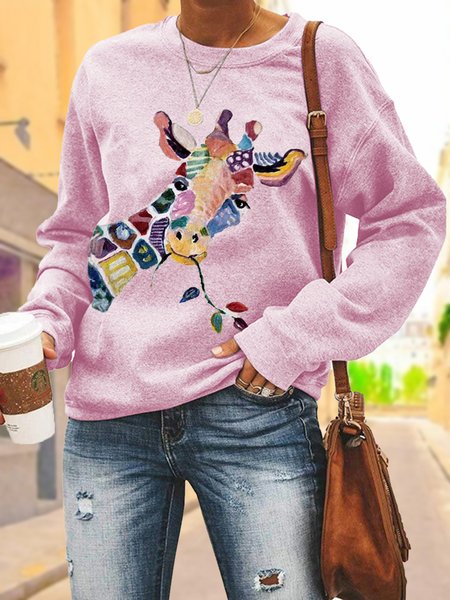 

Casual Animal Sweatshirt, Pink, Sweatshirts & Hoodies