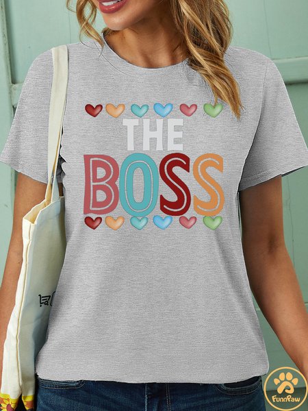 

Women's The Boss Pet Matching T-Shirt, Gray, T-shirts