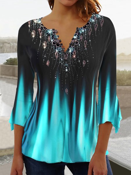 

Buttoned Ombre Regular Fit Casual Shirt, Blue, Shirts & Blouses