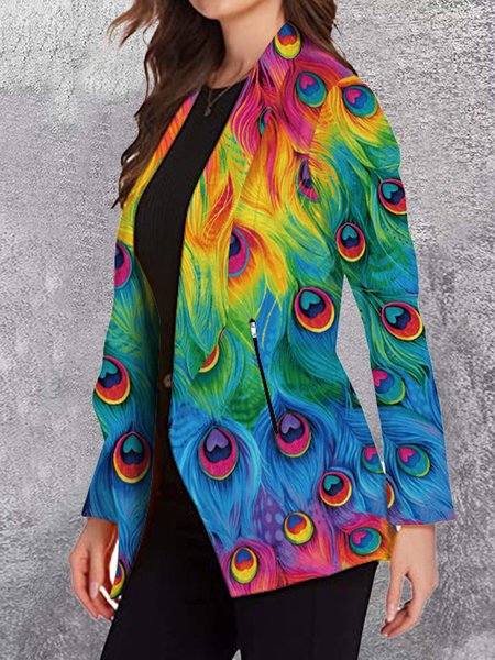 

Casual Floral Regular Fit Shawl Collar Blazer, Multicolor, Blazers