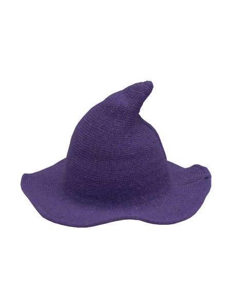

Halloween Wool Blend Warm Wizard Hat Wide Brim, Purple, Hats