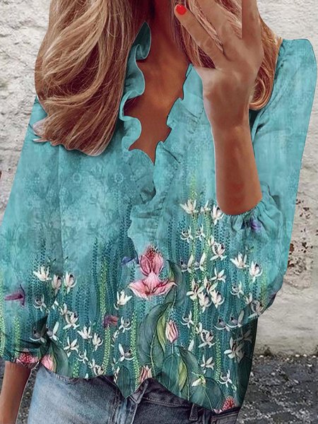 

Loose Casual Blouse, As picture, Shirts & Blouses