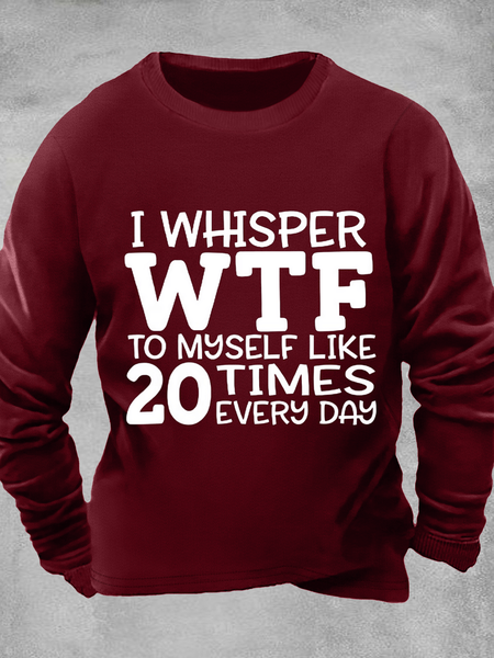 

Men's Crew Neck Cotton-Blend Casual Text Letters Top, Red, Hoodies&Sweatshirts