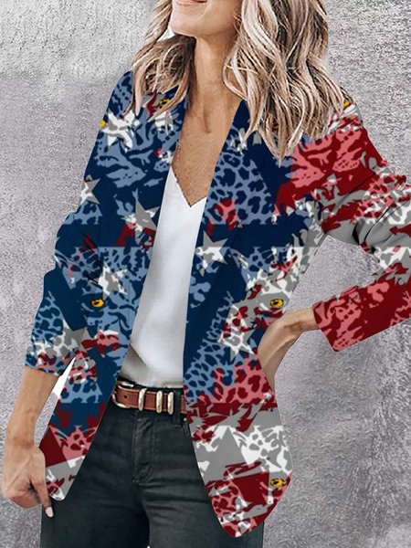 

Casual America Flag Shawl Collar Regular Fit Blazer, Color8, Blazers