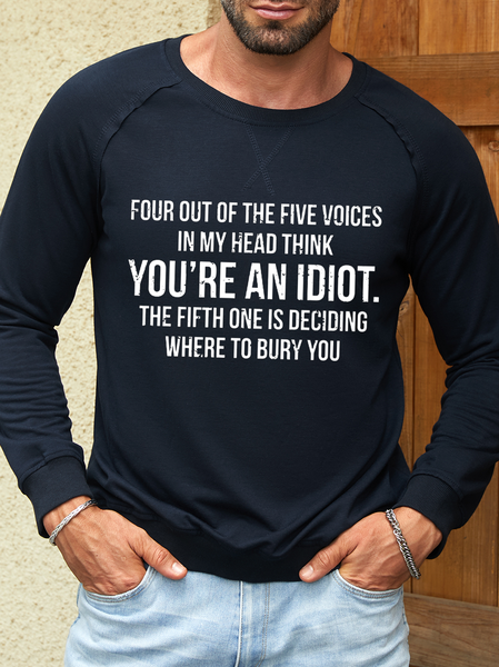 Men's Funny Sarcastic Crew Neck Casual Text Letters Sweatshirt, Dark blue, Hoodies&Sweatshirts