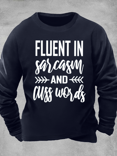 

Men's Casual Crew Neck Loose Cotton-Blend Top, Dark blue, Hoodies&Sweatshirts