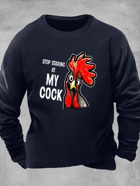 

Men's Loose Crew Neck Text Letters Casual Sweatshirt, Dark blue, Hoodies&Sweatshirts