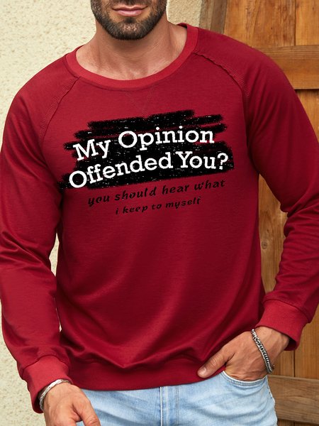

Men’s Humor And Irony My Opinion Offended You Casual Cotton-Blend Animal Loose Sweatshirt, Red, Hoodies&Sweatshirts