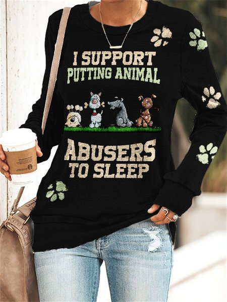 

Casual Text Letters Crew Neck Sweatshirt, Multicolor, Sweatshirts & Hoodies