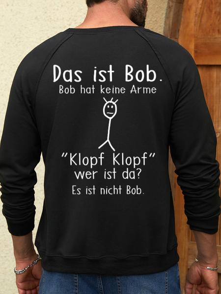 

Men's Funing Text Letters Casual Cotton-Blend Sweatshirt, Black, Hoodies&Sweatshirts