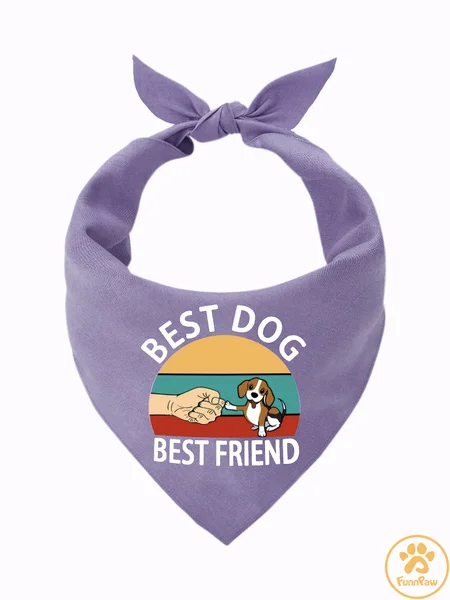 

Best Dog Best Friend Matching Dog Print Bib, Purple, Pet Bandanas