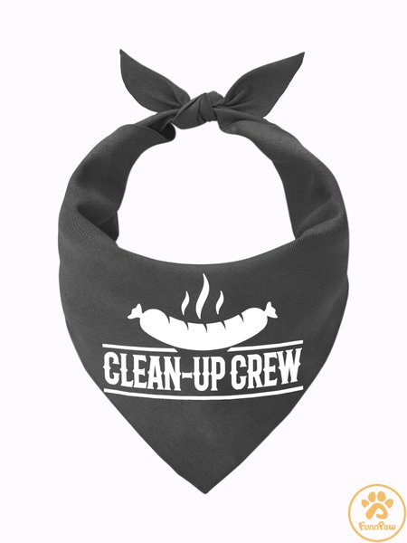 

Clean-up Crew Matching Dog Print Bib, Gray, Pet Bandanas