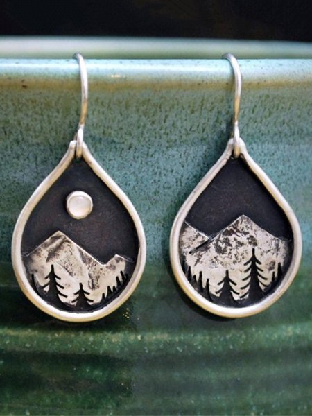 

Vintage Sunset Mountains Dangle Earrings, As picture, Earrings