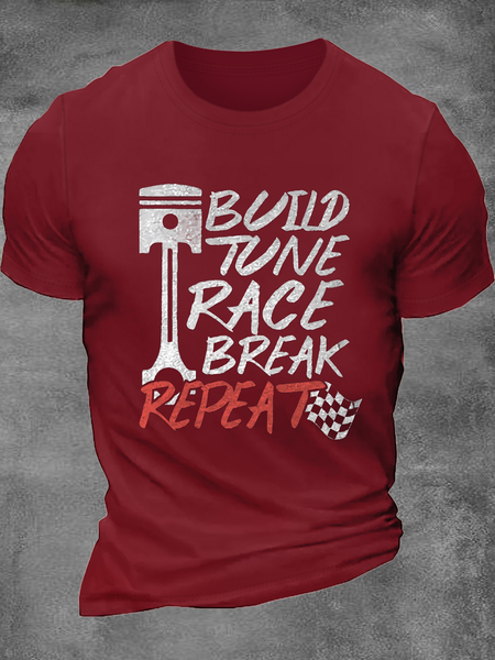 

Men's racing car Crew Neck Casual T-Shirt, Red, T-shirts