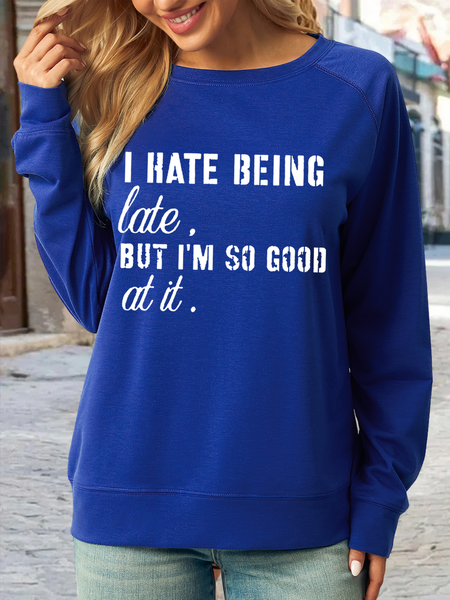 

Women's Casual Regular Fit Sweatshirt, Blue, Hoodies&Sweatshirts