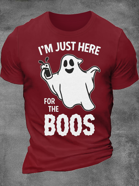 

Men's Halloween Casual Cotton Crew Neck T-Shirt, Red, T-shirts