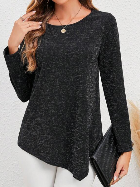 

Crew Neck Loose Casual T-Shirt, Deep gray, T-Shirts