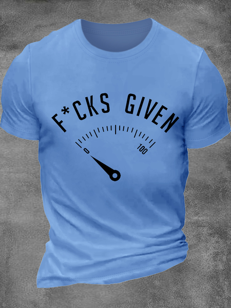 Men's Cotton Text Letters Casual T-Shirt, Light blue, T-shirts
