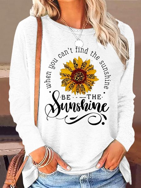 

Women's SUNFLOWER Letters Casual Shirt, White, Long sleeves