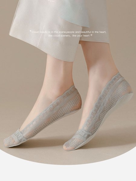 

Casual lace invisible crew socks, Dark green, Socks