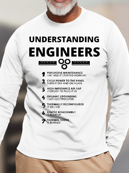 

Men's Understanding Engineers Sweatshirt, White, Long Sleeves