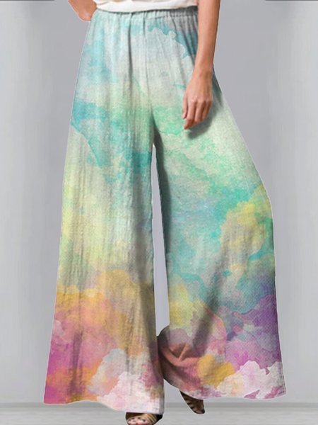 

Casual Loose Floral Pants, Multicolor, Pants