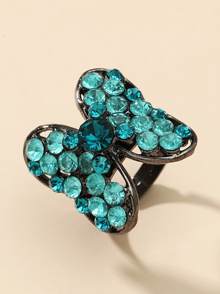 

Rhinestone Butterfly Vintage Ring, As picture, Rings