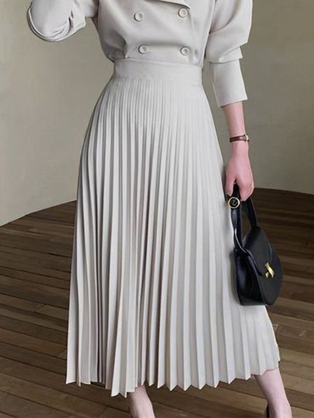 

A-Line Loose Plain Elegant Skirt, As picture, Skirts
