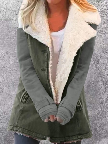 

Casual Color Block Leather & Faux Leather, Gray, Coats