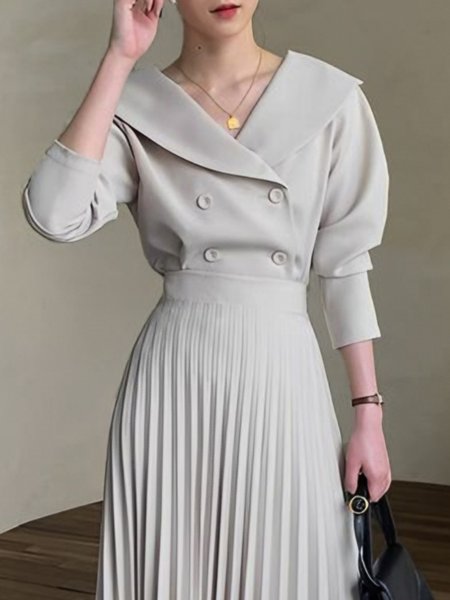 

Shawl Collar Regular Fit Elegant Blouse, As picture, Blouses and Shirts
