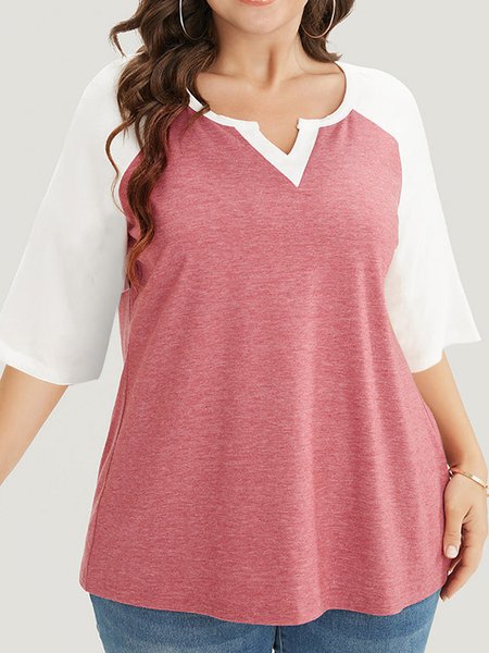 

Regular Fit V Neck Casual Plain Shirt, Pink, Shirts & Blouses