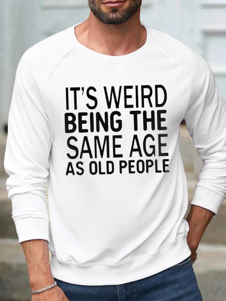 

Men's Funny Age Casual Cotton-Blend Sweatshirt, White, Hoodies&Sweatshirts