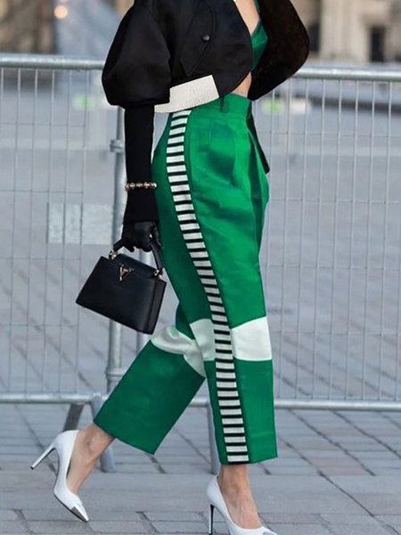 

Regular Fit Urban Colorblock Cargo Pants, Green, Cargo Pants