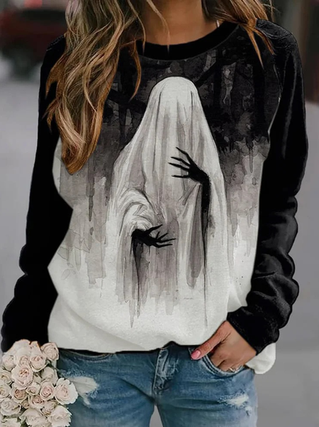 

Casual Halloween Loose Crew Neck Sweatshirt, Black, Sweatshirts & Hoodies