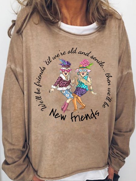 

Women's Senile New Friends Casual Sweatshirt, Light brown, Hoodies&Sweatshirts