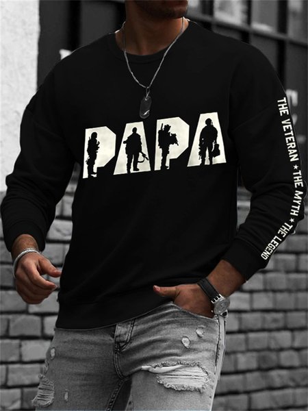 

Casual Abstract Crew Neck Sweatshirt, Black, Sweatshirts & Hoodies