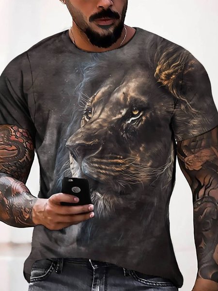 

Casual Animal Regular Fit Short Sleeve T-Shirt, Black, T-Shirts