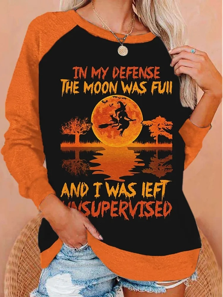 

Loose Casual Crew Neck Halloween Sweatshirt, Orange, Sweatshirts & Hoodies